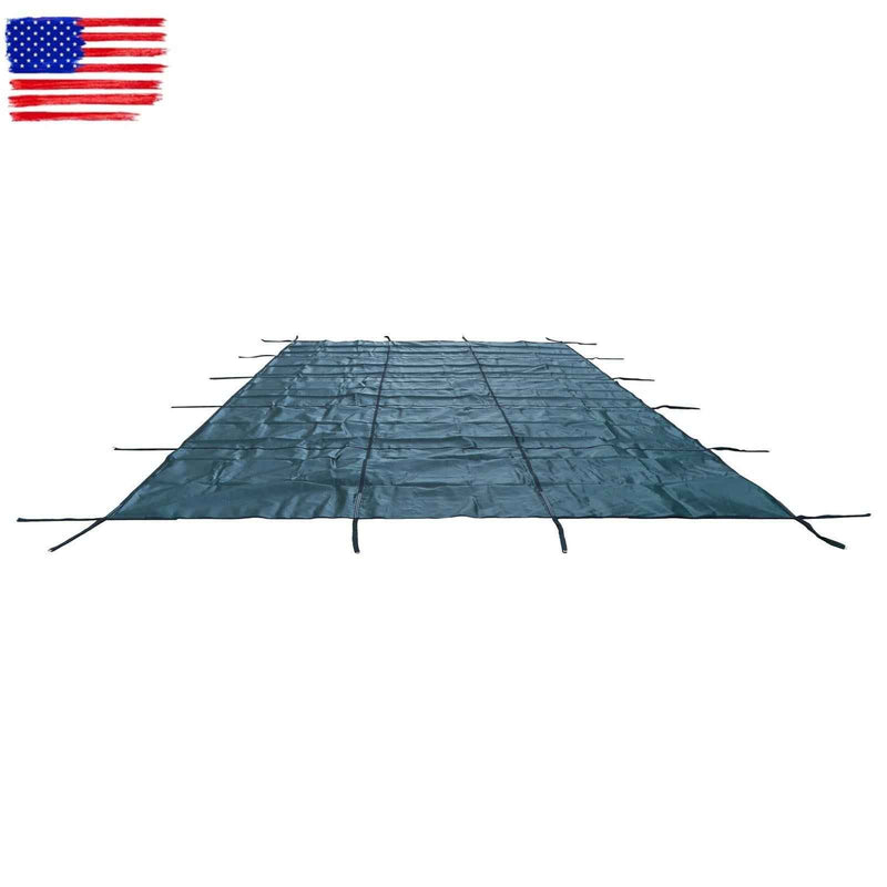 DURAFORCE 16×30FT Rectangle Safety Cover Green Mesh For 14×28FT Inground Swimming Pool