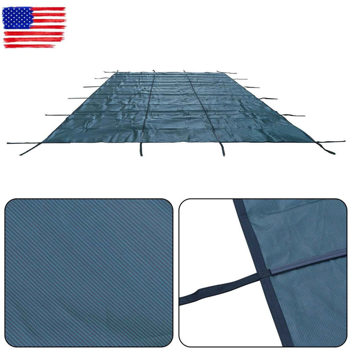 DURAFORCE 16×30FT Rectangle Safety Cover Green Mesh For 14×28FT Inground Swimming Pool