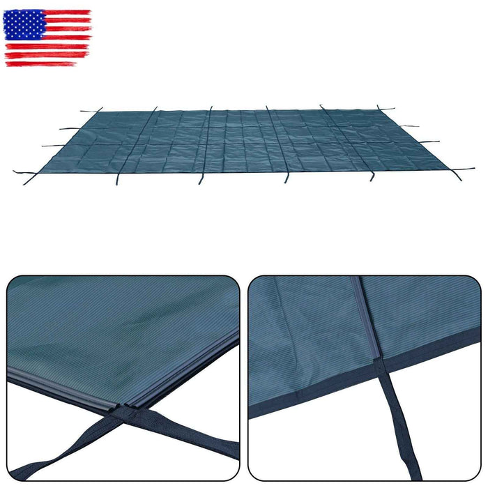 DURAFORCE 16×30FT Rectangle Safety Cover Green Mesh For 14×28FT Inground Swimming Pool
