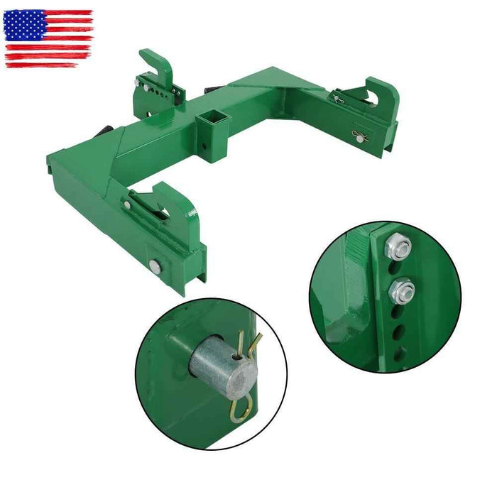 DURAFORCE 3000 LB Steel 3 Point Quick Hitch For Cat 1 & 2 Tractors W/ 2" Receiver Hitch