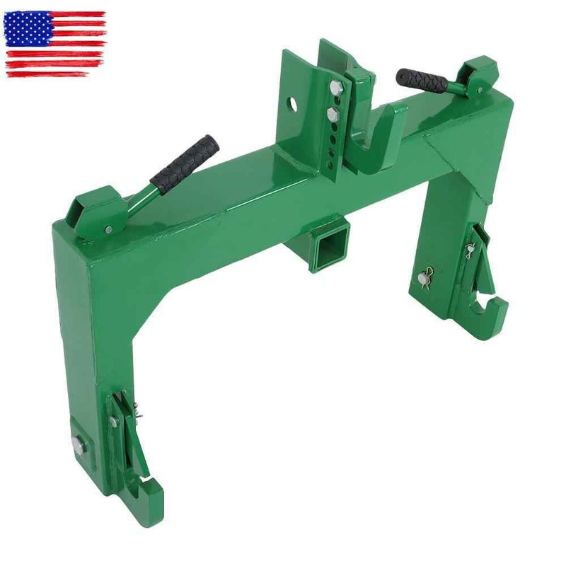 DURAFORCE 3000 LB Steel 3 Point Quick Hitch For Cat 1 & 2 Tractors W/ 2" Receiver Hitch