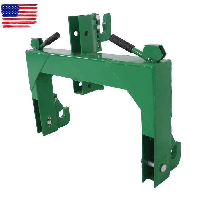 DURAFORCE 3000 LB Steel 3 Point Quick Hitch For Cat 1 & 2 Tractors W/ 2" Receiver Hitch