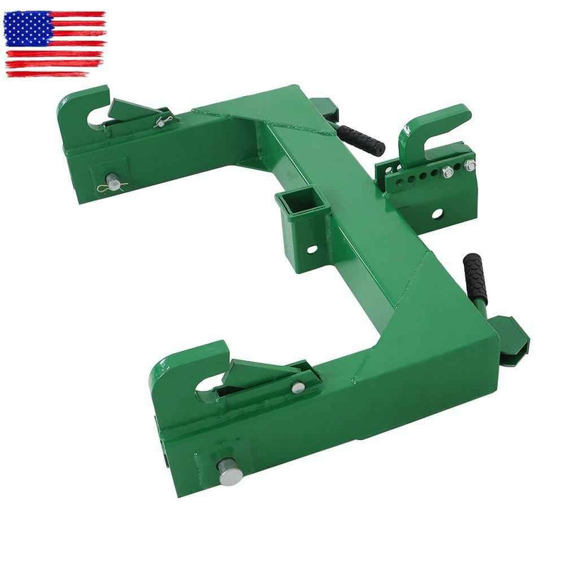 DURAFORCE 3000 LB Steel 3 Point Quick Hitch For Cat 1 & 2 Tractors W/ 2" Receiver Hitch