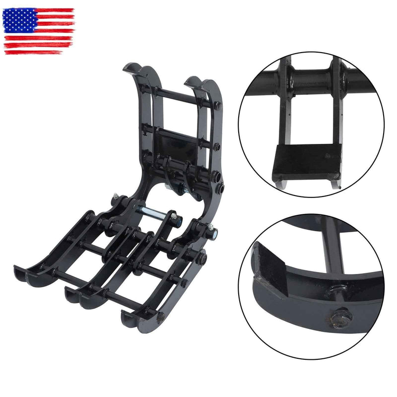DURAFORCE Mini Excavator Bucket Grapple - Adjustable Wide Jaw Claw for Digging & Grabbing