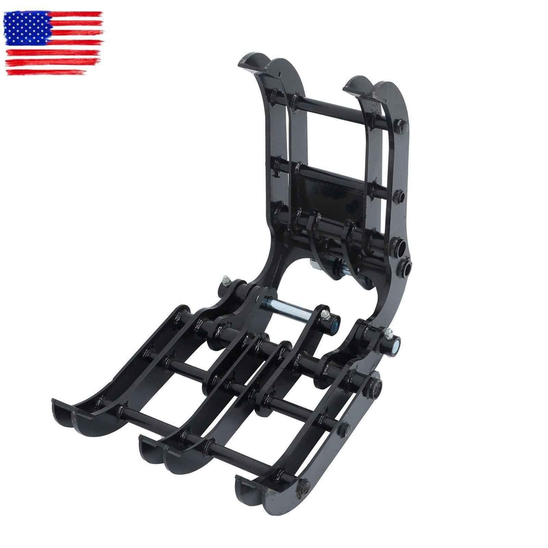 DURAFORCE Mini Excavator Bucket Grapple - Adjustable Wide Jaw Claw for Digging & Grabbing