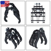DURAFORCE Mini Excavator Bucket Grapple - Adjustable Wide Jaw Claw for Digging & Grabbing