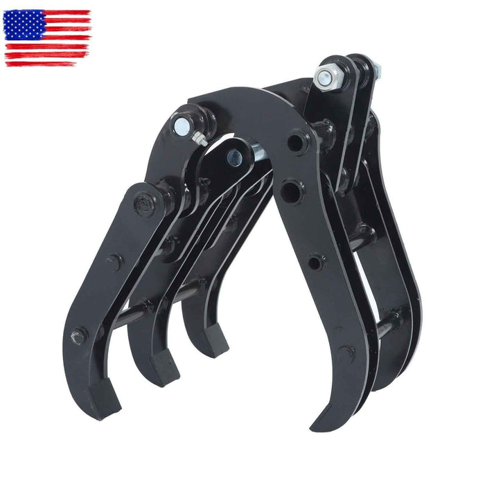 DURAFORCE Mini Excavator Bucket Grapple - Adjustable Wide Jaw Claw for Digging & Grabbing
