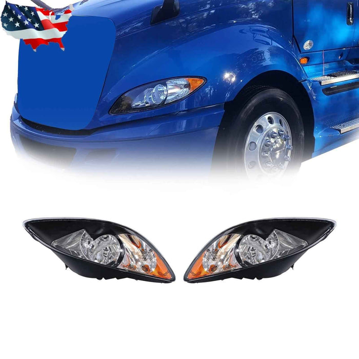 DURAFORCE Halogen Black Headlight Set For International 2008-2016 2 Bulb ‎3596015/16C93