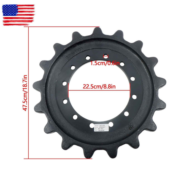 DURAFORCE 304-1916 Sprocket Fit For CAT 289D 289D3 289DLRC 299C 299D 12 Bolt Hole 17Teeth
