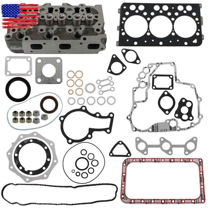DURAFORCE Full Cylinder Head assy With Vavel Full Gasket Kit For Kubota D782 Metal Engine