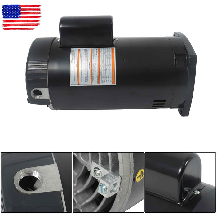 DURAFORCE 3450 RPM Square Flange Pool Pump Motor B2843 2 HP 60 HZ 56Y Frame 208-230 V
