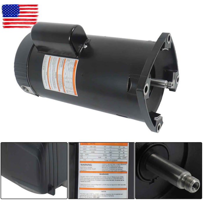 DURAFORCE 3450 RPM Square Flange Pool Pump Motor B2843 2 HP 60 HZ 56Y Frame 208-230 V