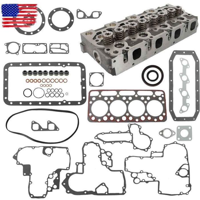 DURAFORCE Complete Cylinder Head & Gasket For Holland Skid Steer L555 L553 Kubota V1902