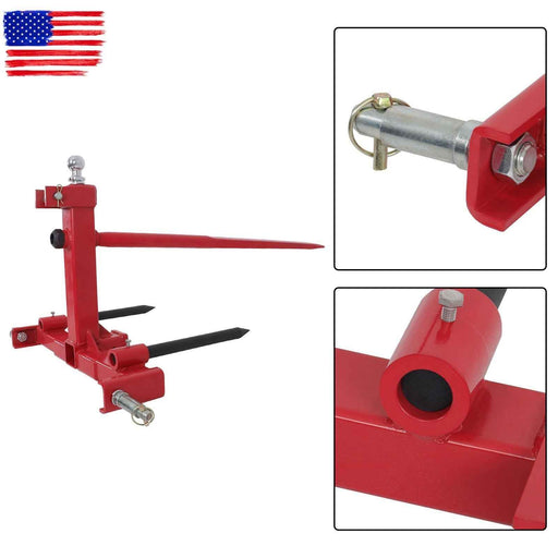 DURAFORCE 3 Point 49" Hay Bale Spear Trailer Hitch Receiver Cat 1 Tractor Lift Capacity
