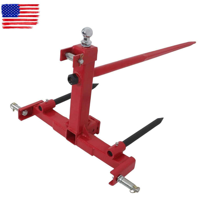 DURAFORCE 3 Point 49" Hay Bale Spear Trailer Hitch Receiver Cat 1 Tractor Lift Capacity