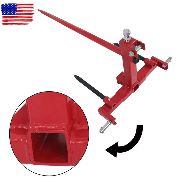 DURAFORCE 3 Point 49" Hay Bale Spear Trailer Hitch Receiver Cat 1 Tractor Lift Capacity
