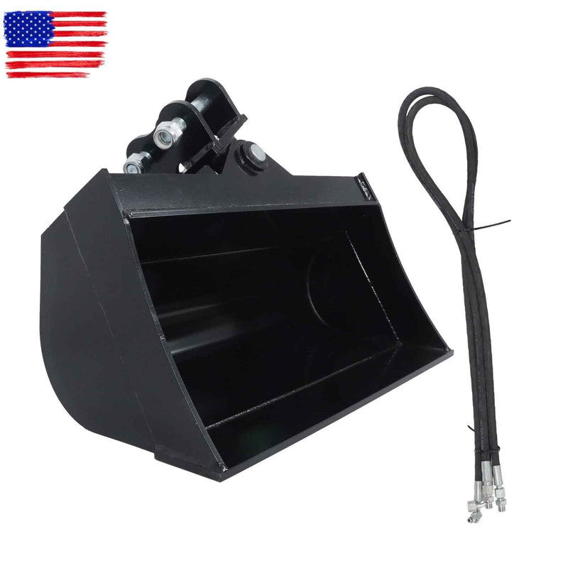 DURAFORCE 600mm Tilting Bucket Attachment for Mini Excavators Bucket With oil pipe + pins