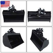 DURAFORCE 600mm Tilting Bucket Attachment for Mini Excavators Bucket With oil pipe + pins
