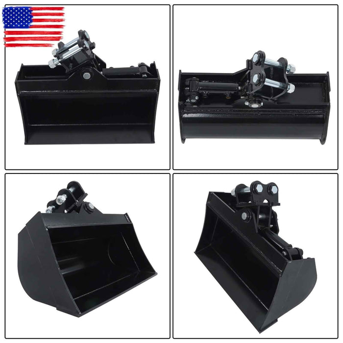 DURAFORCE 600mm Tilting Bucket Attachment for Mini Excavators Bucket With oil pipe + pins