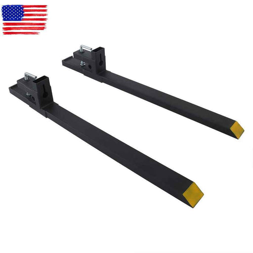 DURAFORCE Tractor Pallet Forks 60" 4000Lbs Clamp On Bucket Loader Attachment Skid Steer
