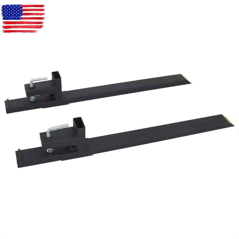 DURAFORCE Tractor Pallet Forks 60" 4000Lbs Clamp On Bucket Loader Attachment Skid Steer