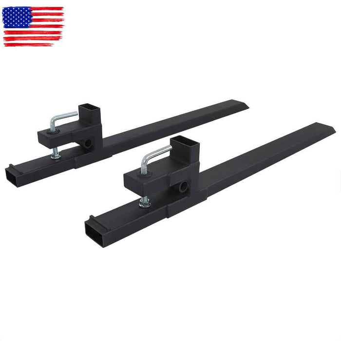 DURAFORCE Tractor Pallet Forks 60" 4000Lbs Clamp On Bucket Loader Attachment Skid Steer