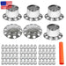 DURAFORCE 33mm Lug Front + Rear Complete Chrome Hub Cover Semi Truck Wheel Kit Axle Cover