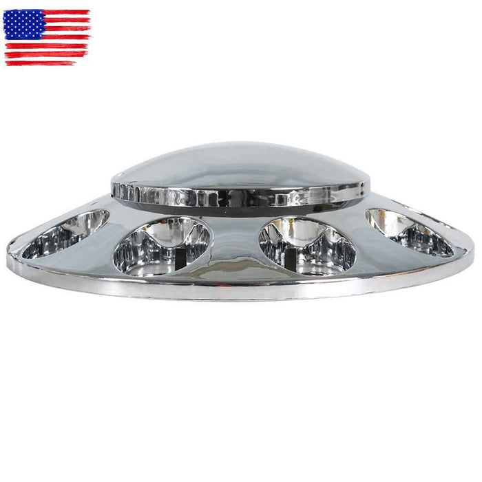 DURAFORCE 33mm Lug Front + Rear Complete Chrome Hub Cover Semi Truck Wheel Kit Axle Cover