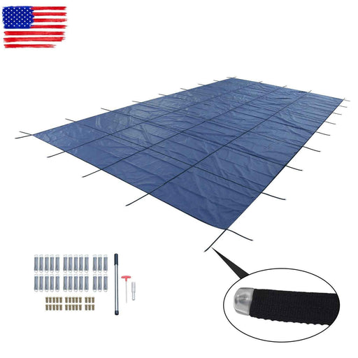 DURAFORCE 20×38 FT Heavy Duty Safety Cover, Winter Rectangle Above Inground Swimming Pool