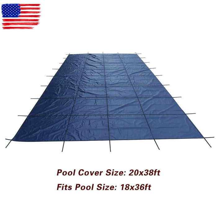 DURAFORCE 20×38 FT Heavy Duty Safety Cover, Winter Rectangle Above Inground Swimming Pool