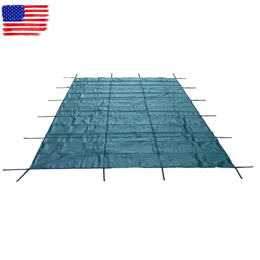 DURAFORCE Inground Swimming Pool 18×34ft Rectangle Safety Pool Cover Green Mesh For 16×32