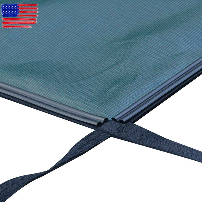 DURAFORCE Inground Swimming Pool 18×34ft Rectangle Safety Pool Cover Green Mesh For 16×32