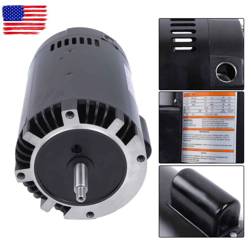 DURAFORCE B129 Swimming Pool Water Pump Motor 1.5HP 3450 RPM 56J Frame 230/115V Spa Pump