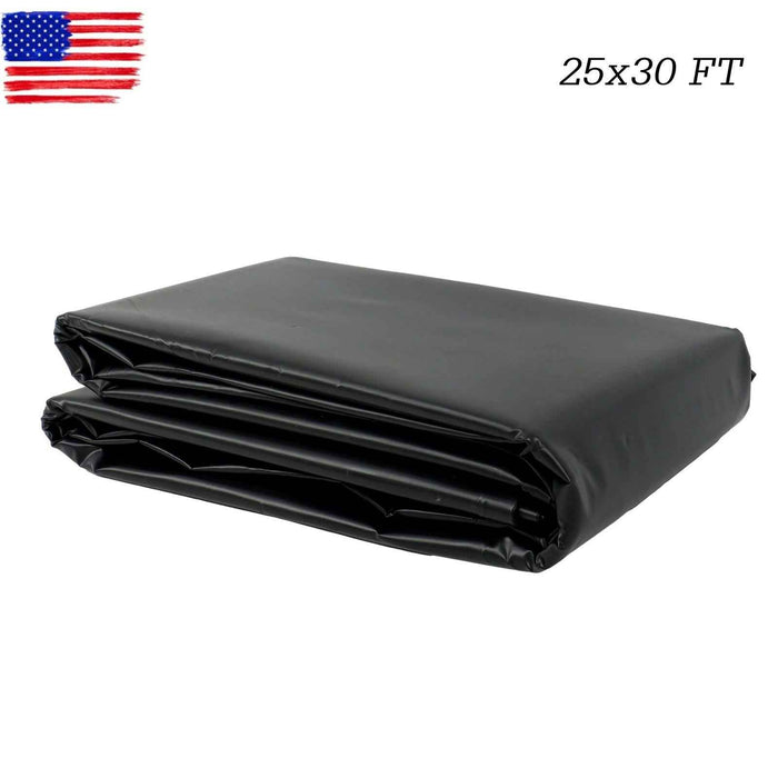 DURAFORCE 25 x 30 FT Waterproof Black HDPE Reinforced Flexible Pond Liner For Waterfall