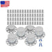 DURAFORCE 33mm Lug Nuts Thread-On Semi Truck & Rear Chrome Wheel Axle Cover Hub Cap