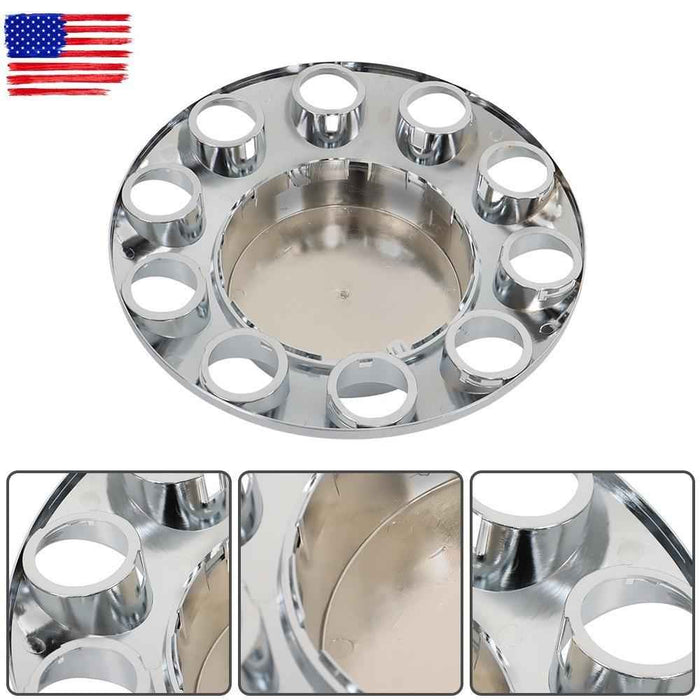 DURAFORCE 33mm Lug Nuts Thread-On Semi Truck & Rear Chrome Wheel Axle Cover Hub Cap