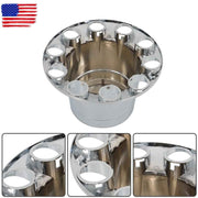 DURAFORCE 33mm Lug Nuts Thread-On Semi Truck & Rear Chrome Wheel Axle Cover Hub Cap