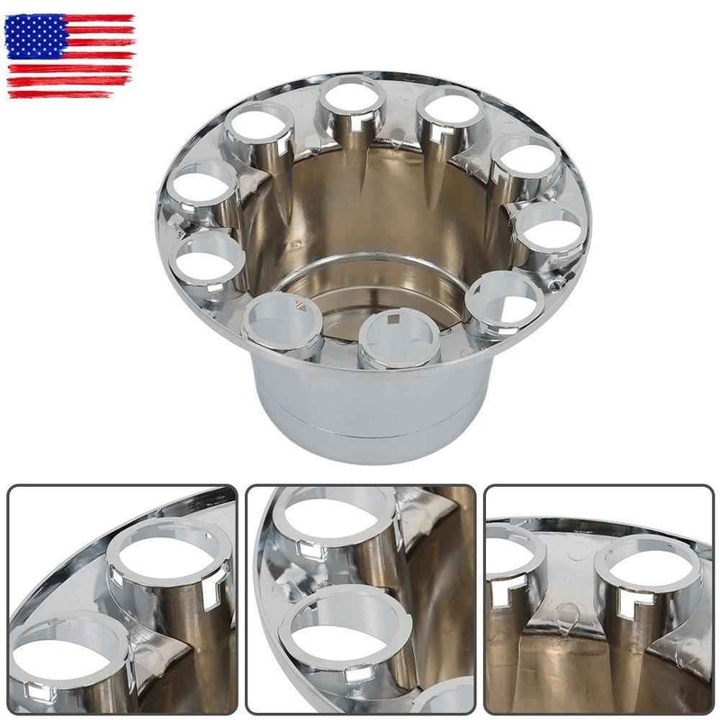 DURAFORCE 33mm Lug Nuts Thread-On Semi Truck & Rear Chrome Wheel Axle Cover Hub Cap