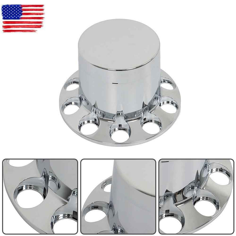 DURAFORCE 33mm Lug Nuts Thread-On Semi Truck & Rear Chrome Wheel Axle Cover Hub Cap