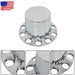 DURAFORCE 33mm Lug Nuts Thread-On Semi Truck & Rear Chrome Wheel Axle Cover Hub Cap