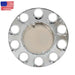 DURAFORCE 33mm Lug Nuts Thread-On Semi Truck & Rear Chrome Wheel Axle Cover Hub Cap