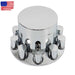 DURAFORCE 33mm Lug Nuts Thread-On Semi Truck & Rear Chrome Wheel Axle Cover Hub Cap