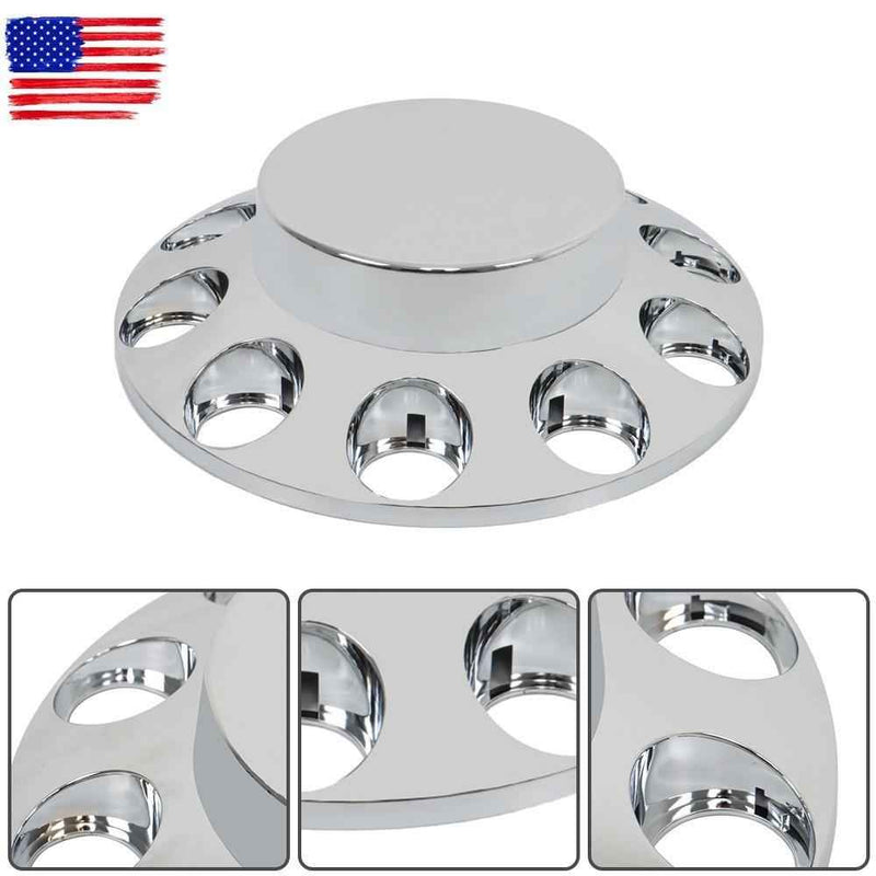 DURAFORCE 33mm Lug Nuts Thread-On Semi Truck & Rear Chrome Wheel Axle Cover Hub Cap