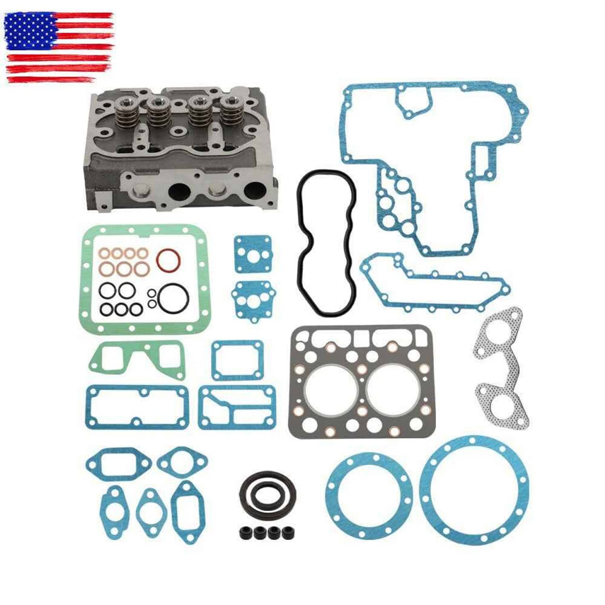 For Kubota Engine Complete Cylinder Head Assy & Full Gasket Set Z751 ...