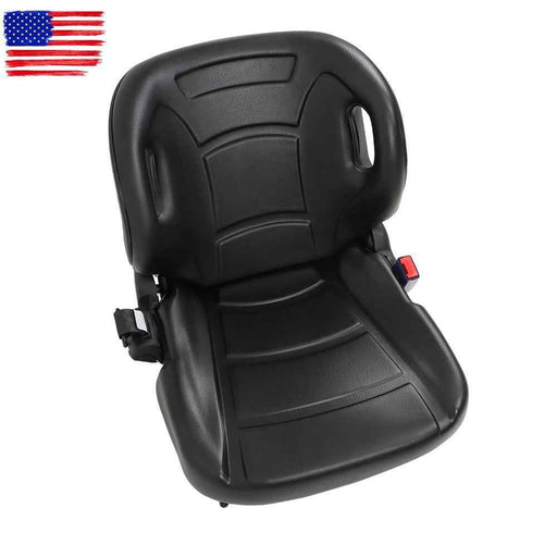 DURAFORCE For Toyota Black Forklift Seat With Seatbelt & Switch Adjustable Backrest w/70°