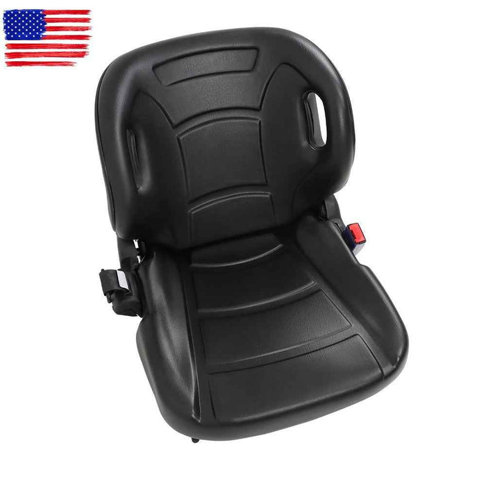 DURAFORCE For Toyota Black Forklift Seat With Seatbelt & Switch Adjustable Backrest w/70°