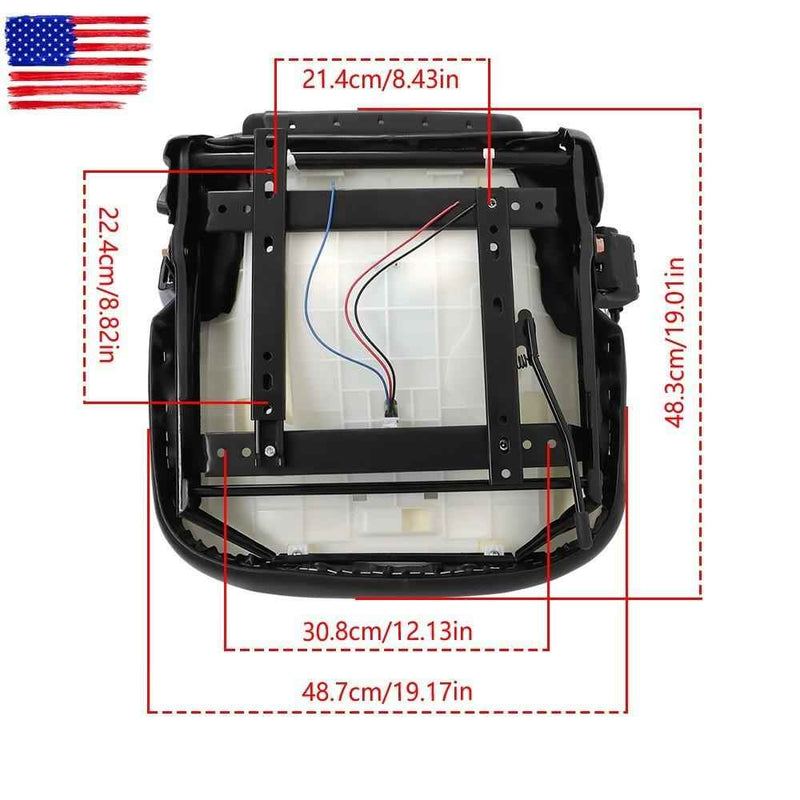 DURAFORCE For Toyota Black Forklift Seat With Seatbelt & Switch Adjustable Backrest w/70°