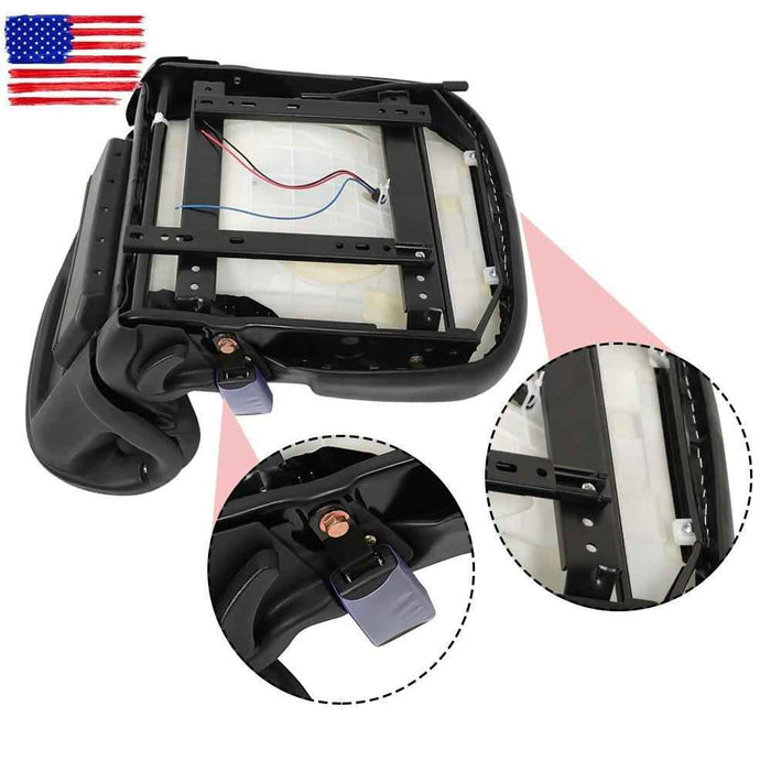 DURAFORCE For Toyota Black Forklift Seat With Seatbelt & Switch Adjustable Backrest w/70°