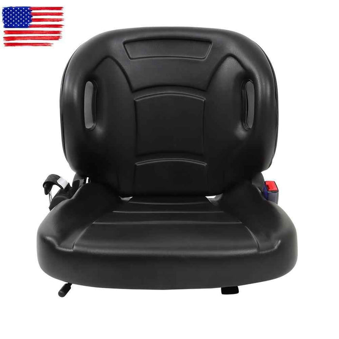 DURAFORCE For Toyota Black Forklift Seat With Seatbelt & Switch Adjustable Backrest w/70°
