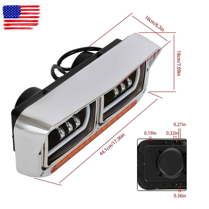 DURAFORCE LED DRL Projector Headlights Lamp For Western Star 4800 For Kenworth W900 81-19